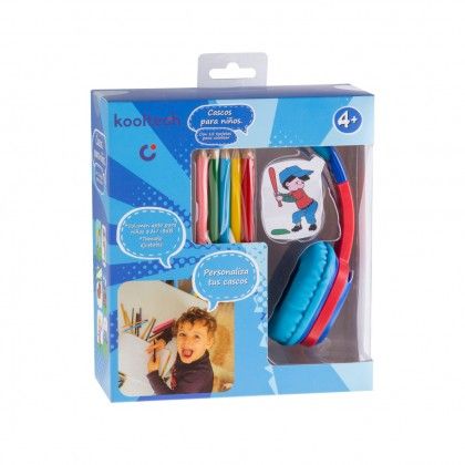 Auriculares Kooltech Infantil Plstico Azul 17X19X8cm