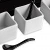 Base com 3 Taas + Colher Porcelana Ming Branco 5X5X4cm