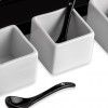 Base com 3 Taas + Colher Porcelana Ming Branco 5X5X4cm