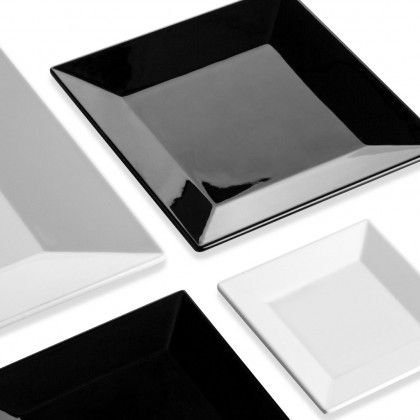 Prato Melamina Ming Preto Preto 25.5X25.5X2.8cm