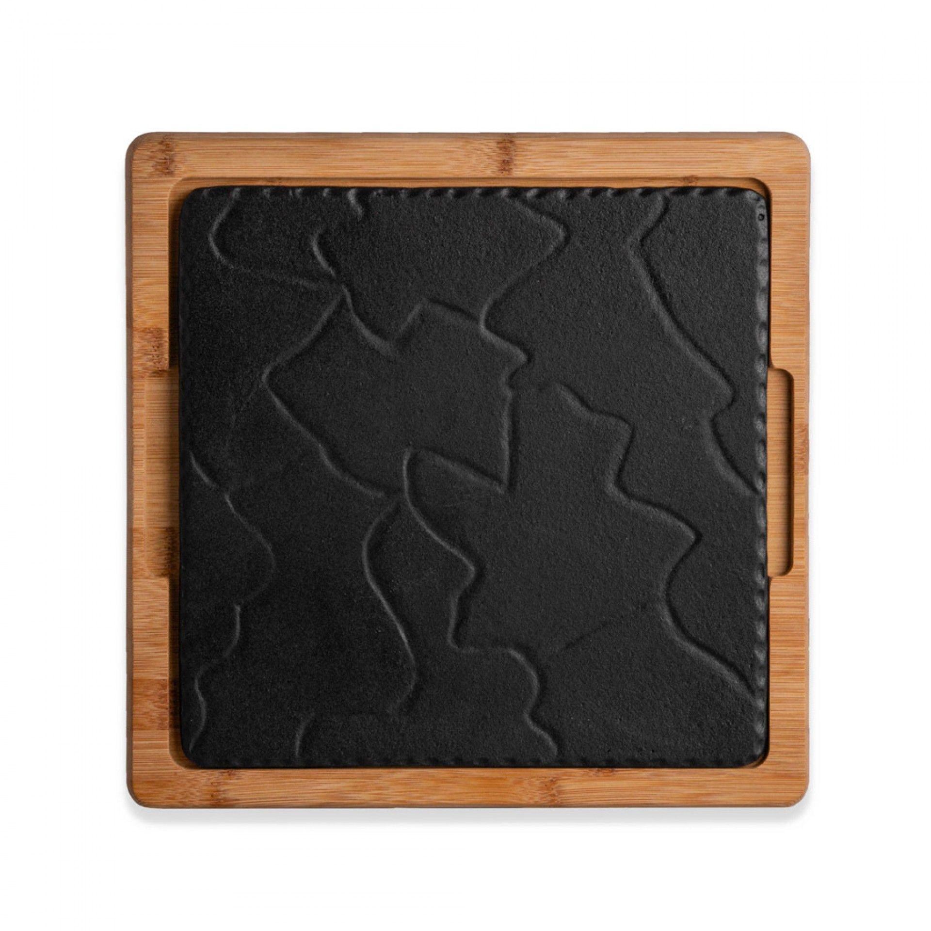 GOURMAND SUPORTE BAMBU + BASE FERRO 34X34X2CM B839034