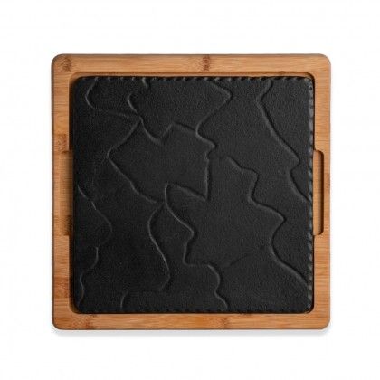 GOURMAND SUPORTE BAMBU + BASE FERRO 34X34X2CM  B839034