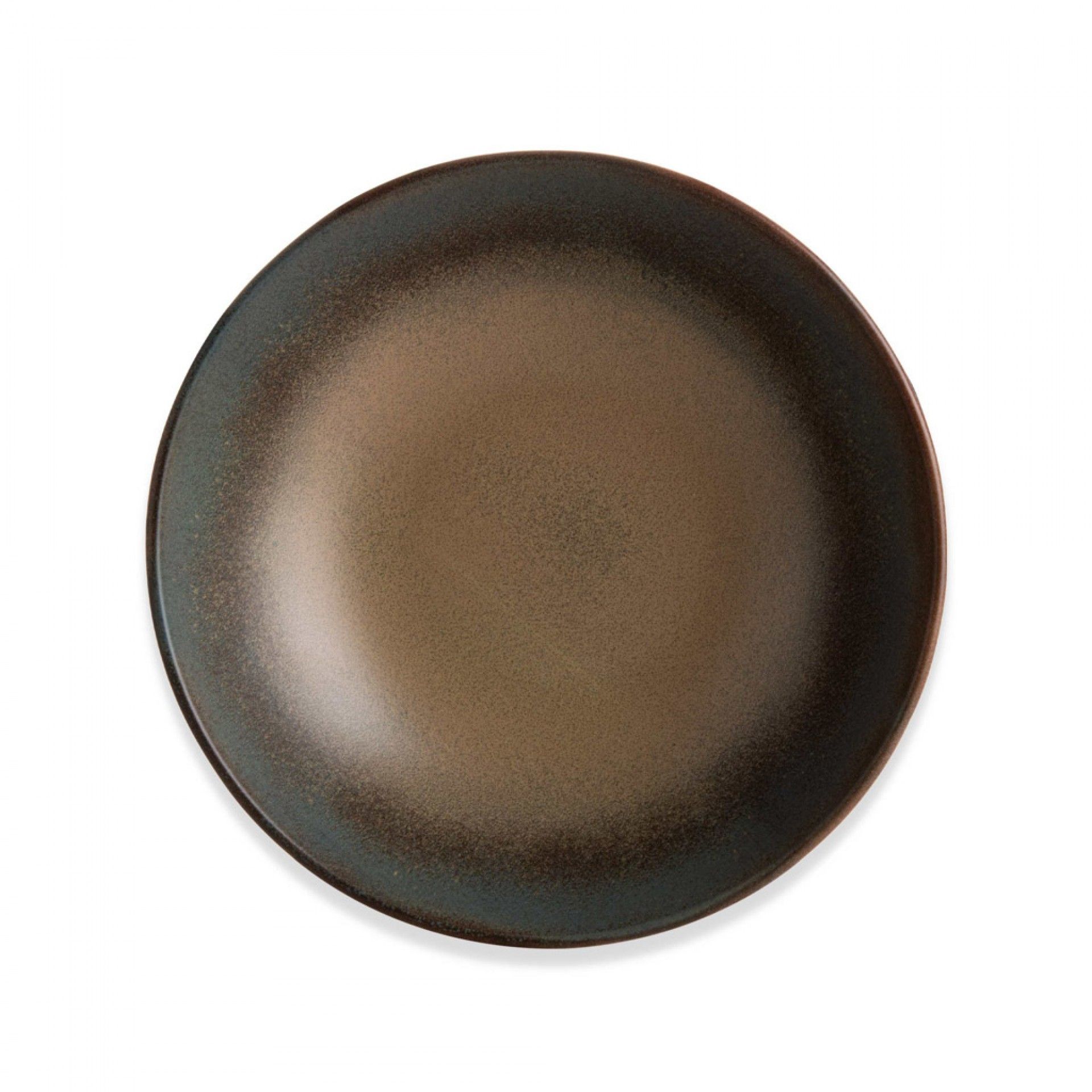 Prato Porcelana Lava Fundo Castanho 20.5X6cm