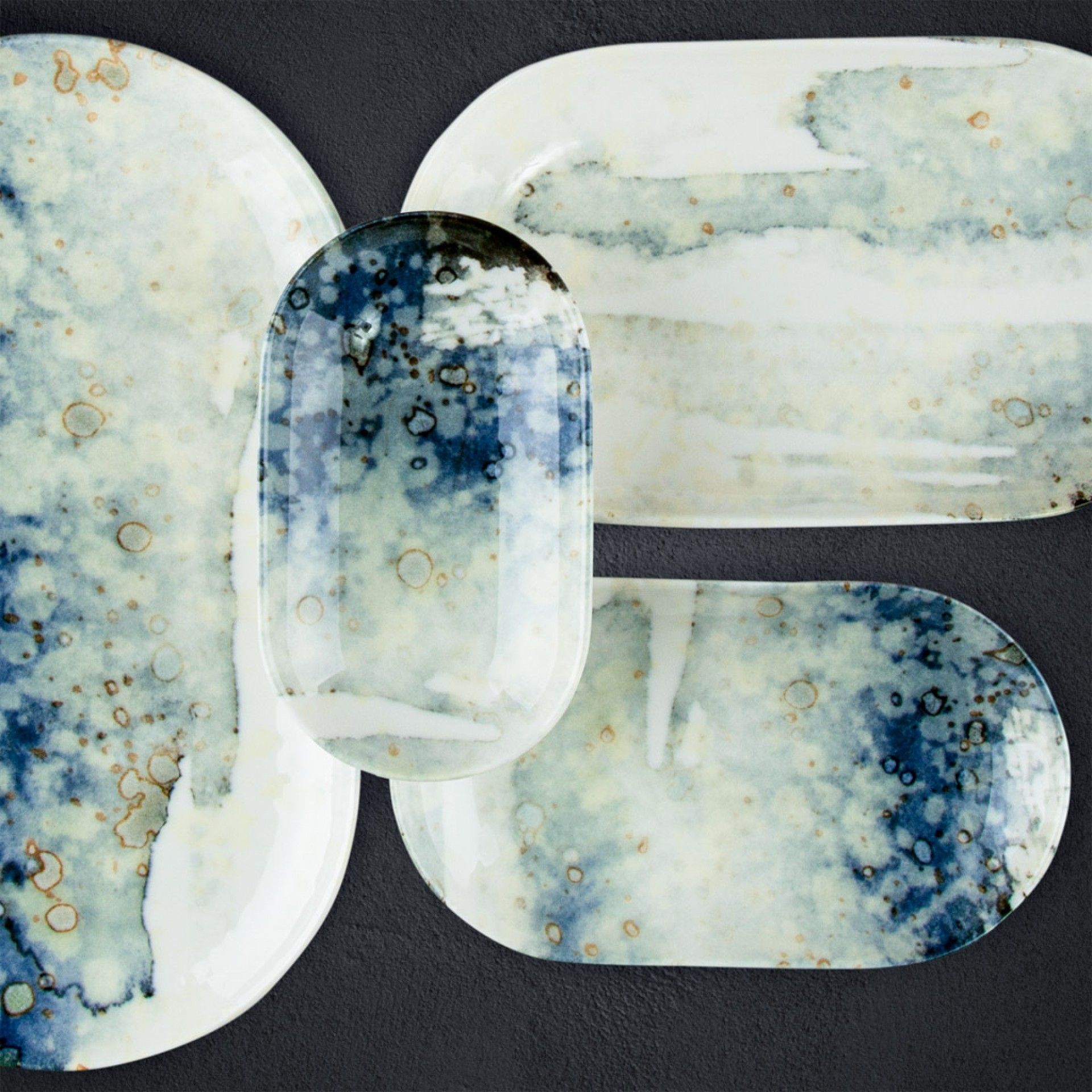 Bandeja Catay Oval Azul 30X17.5X2.8cm