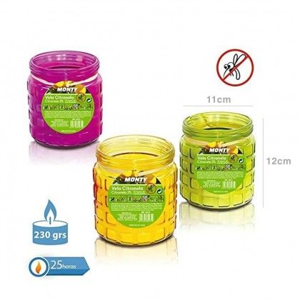 Vela Citronela Copo Cristal 25H 230gr 11X12cm Vela Citronela Copo Cristal 25H 230gr 11X12cm