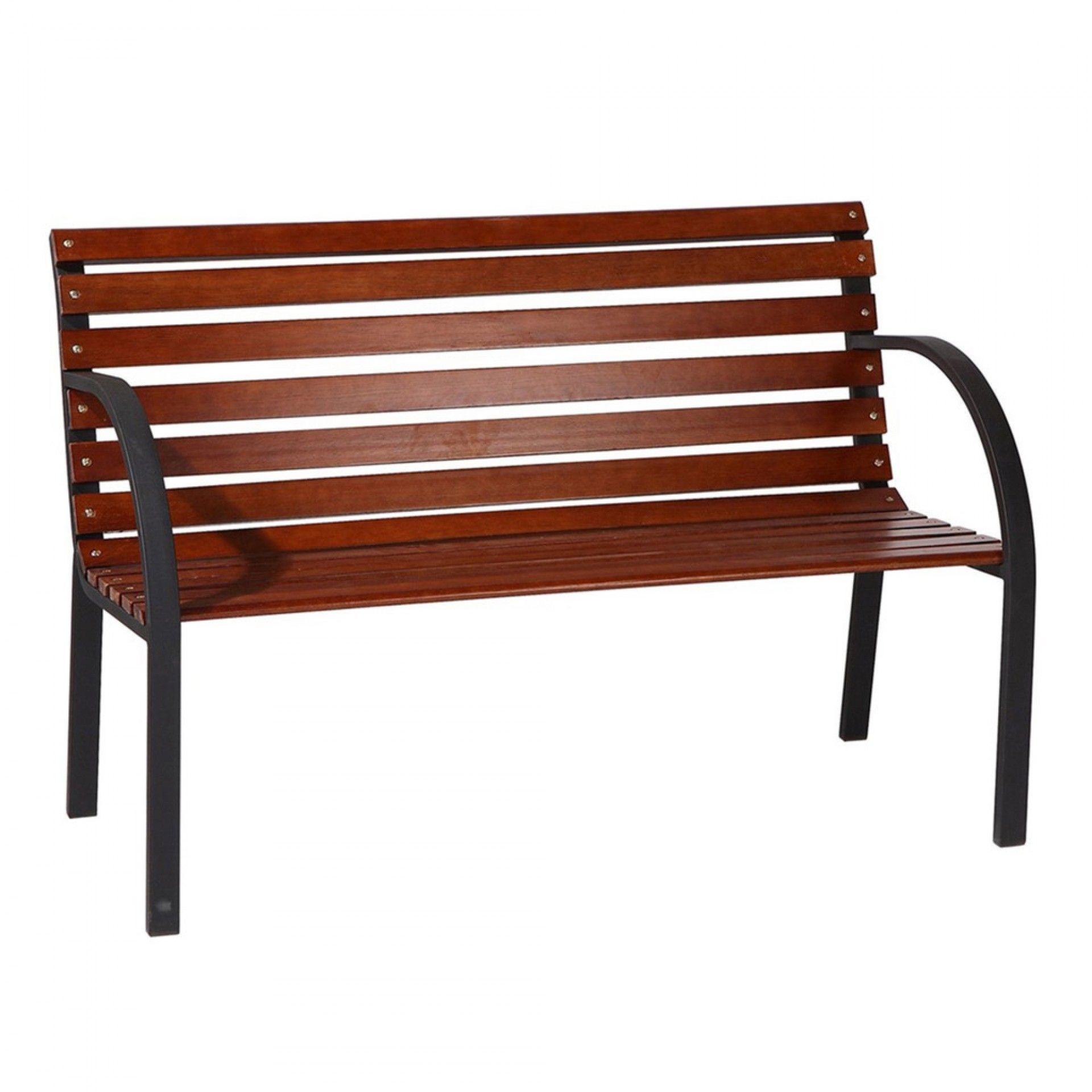 Banco Jardim Madeira/Aço Nogueira 120X62X82CM