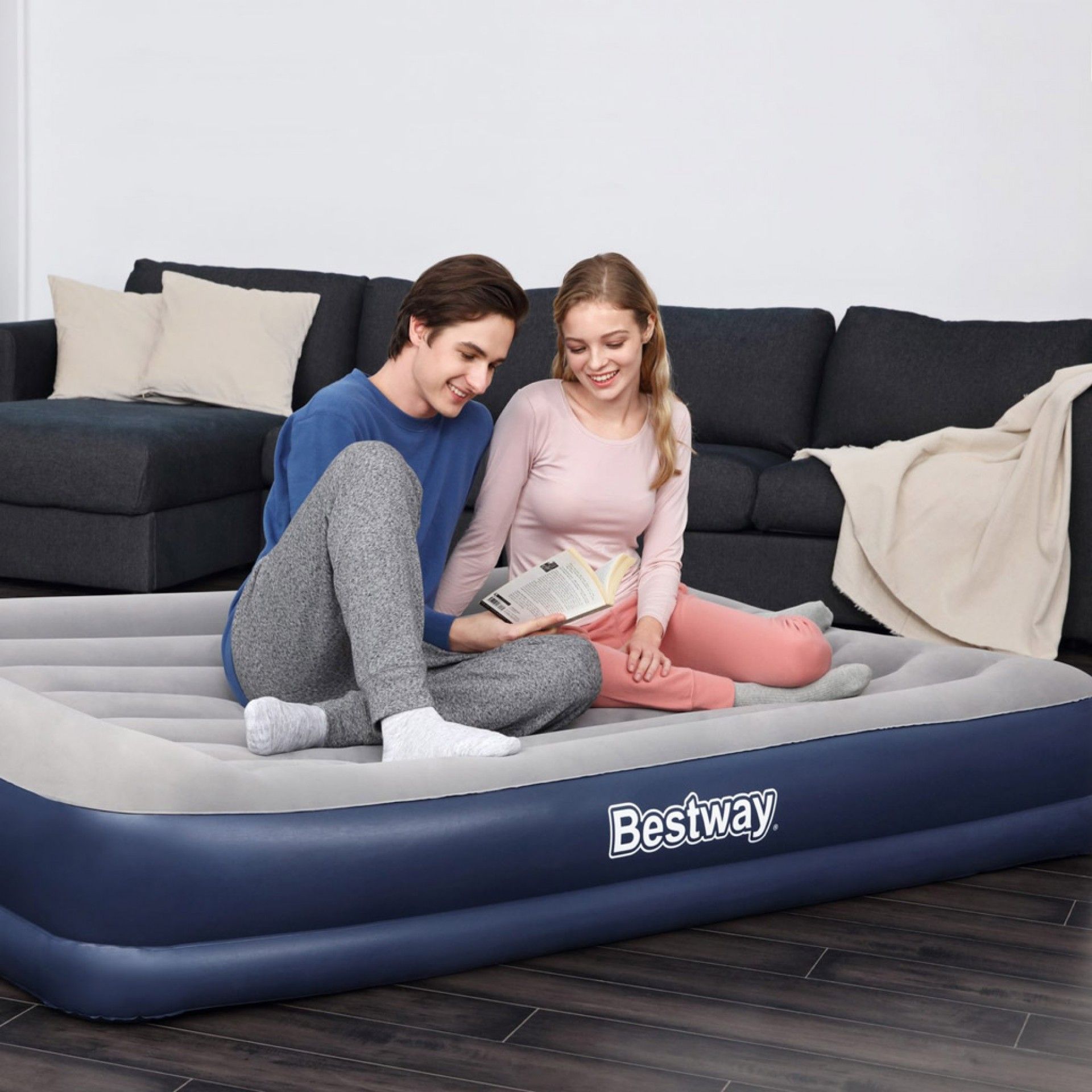 Colchão Insuflável Casal com Bomba 203X152X36CM