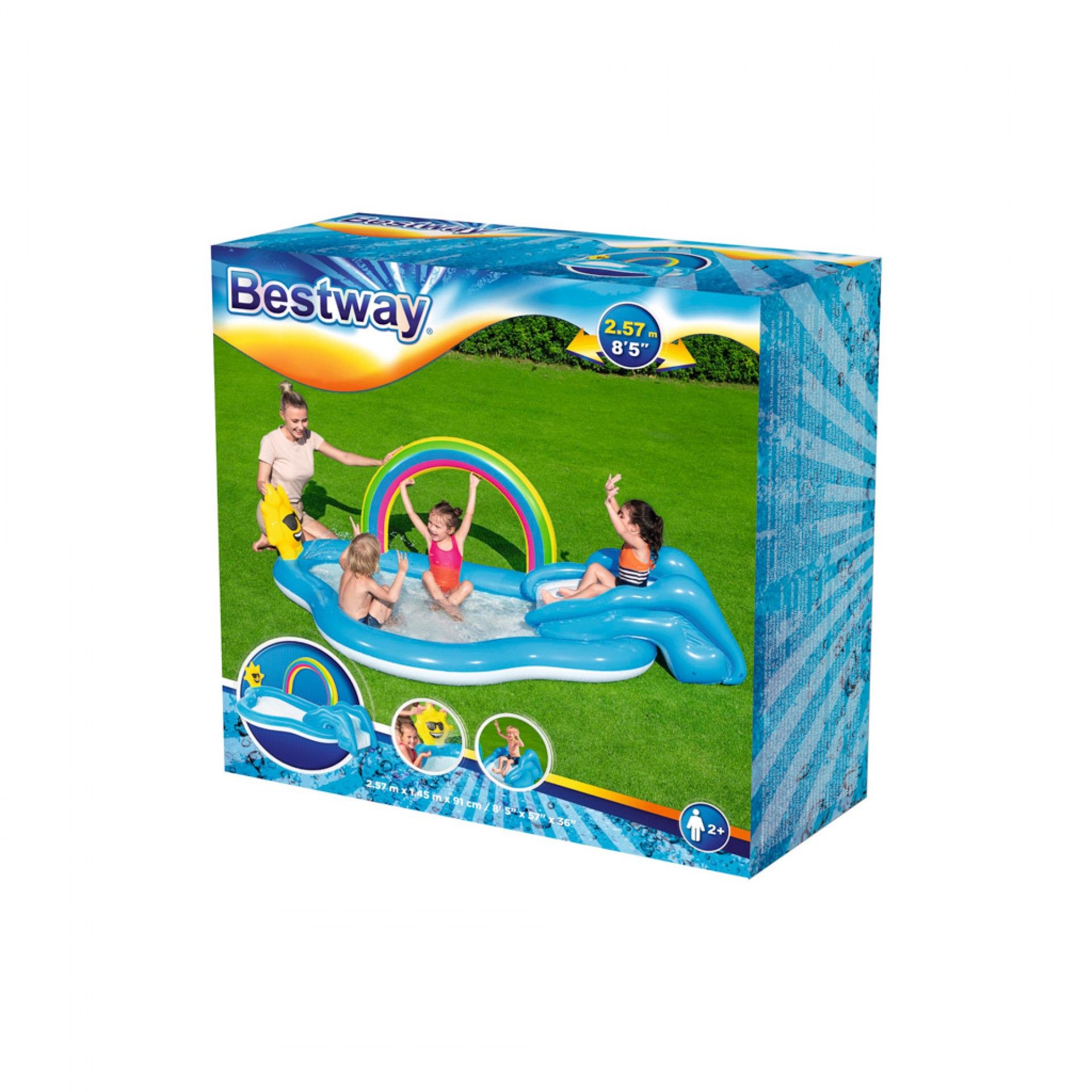 Piscina Infantil com Escorrega 257X145X91CM