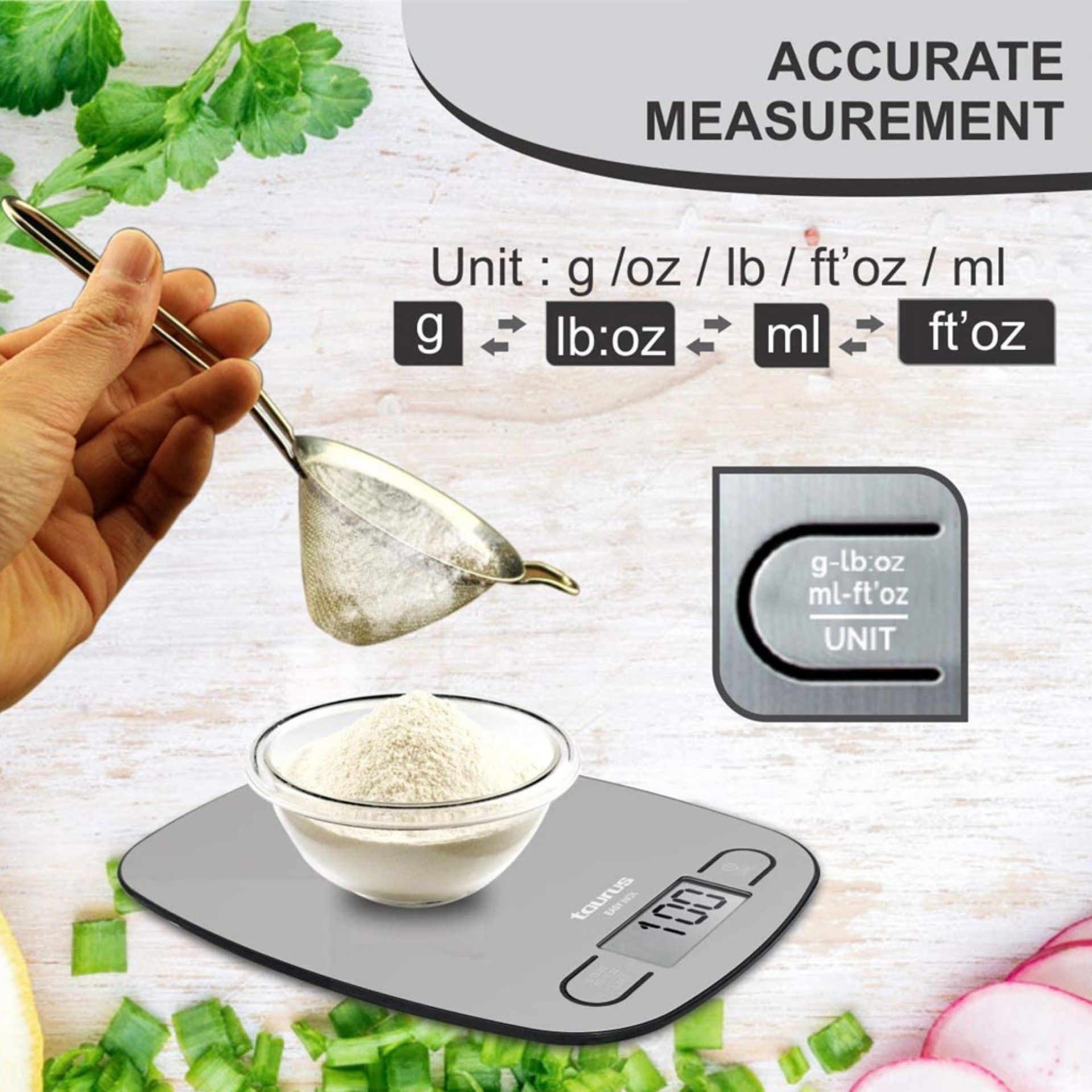 Balança Cozinha Inox Easy 5kg 15.5X20.4X1.6cm