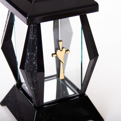 Candeeiro Capela Cruz 14.5X28.5cm Preto