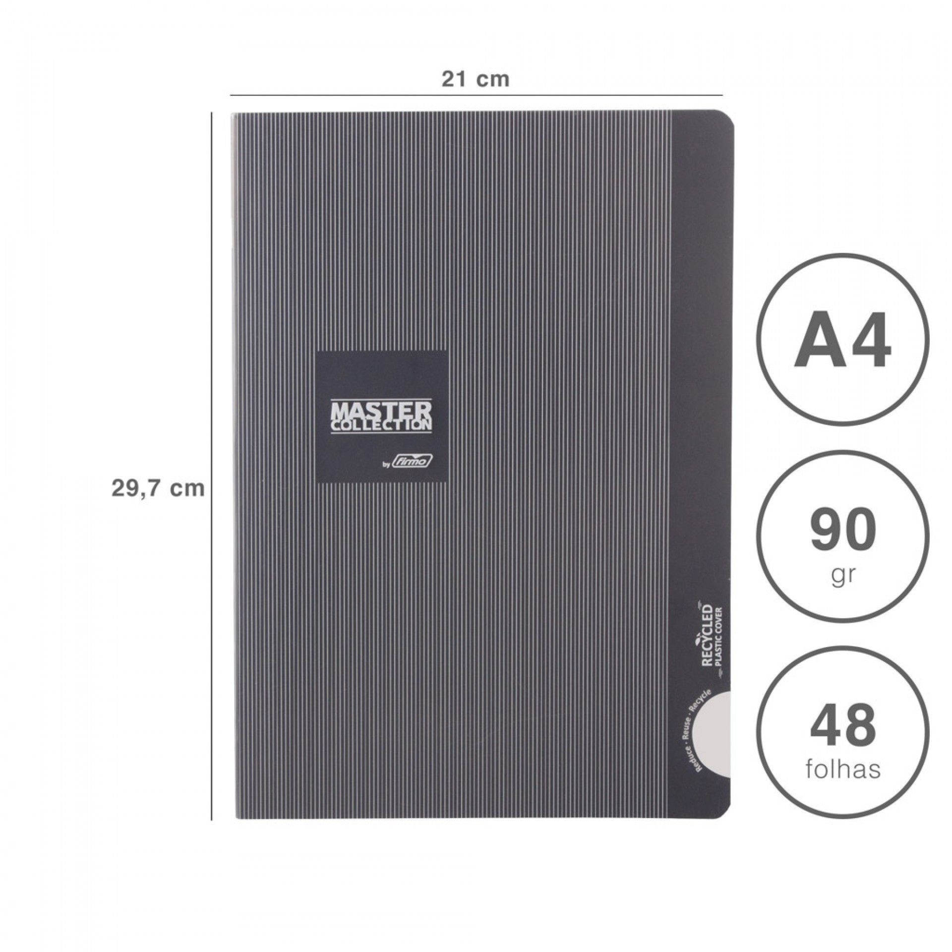 Caderno Agrafado Firmo Pautado A4 48F 90gr