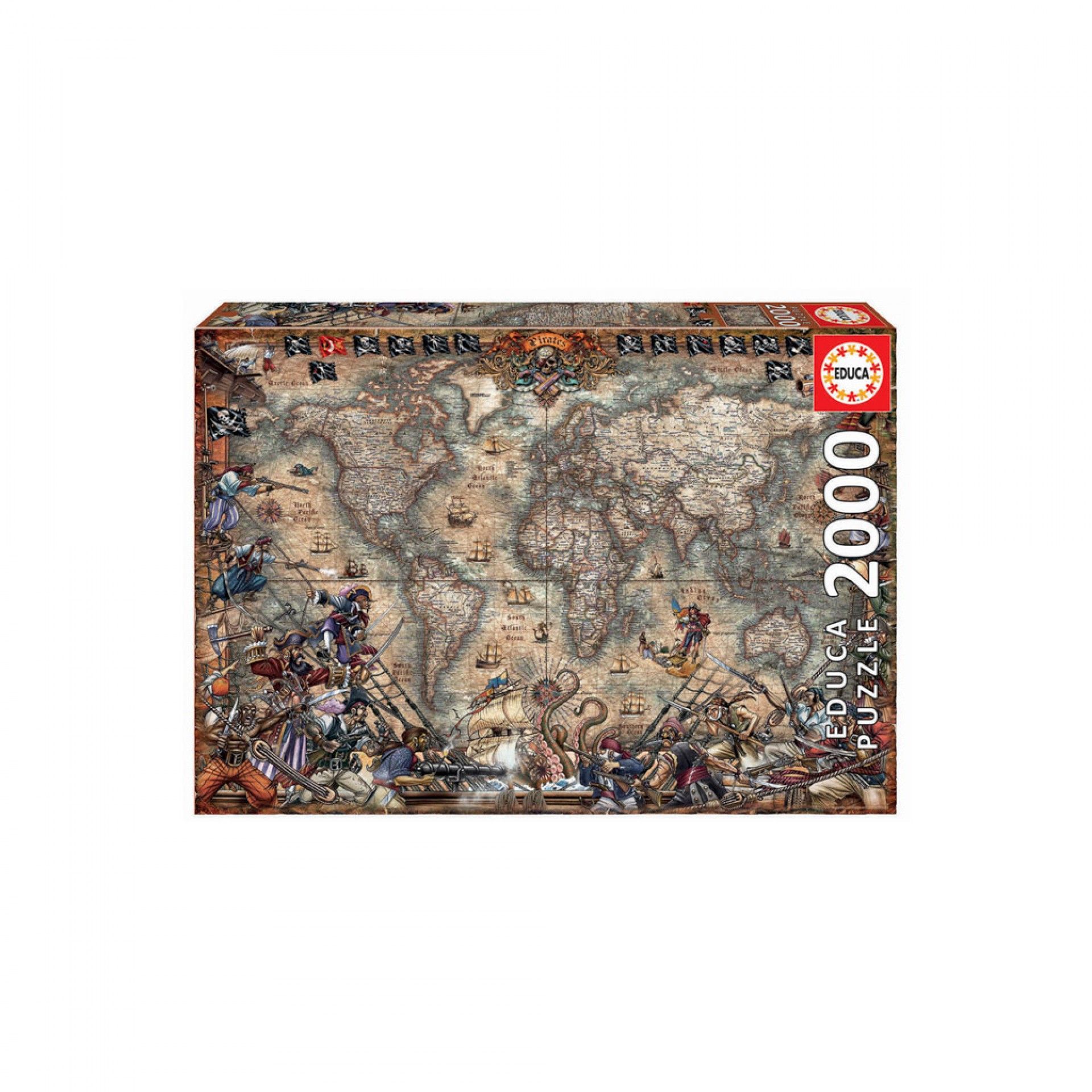 Puzzle Educa 2000 Peças Mapa Piratas