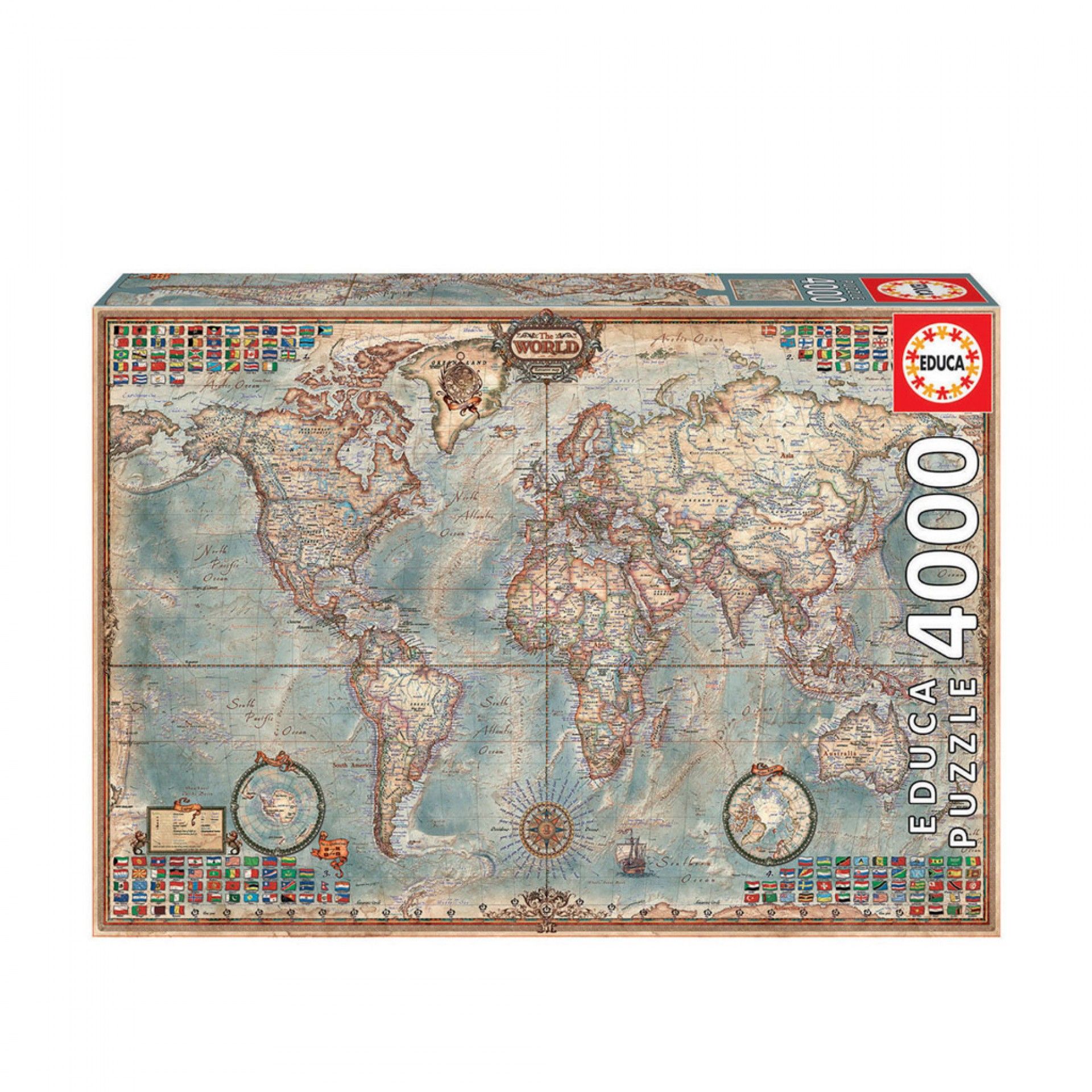 Puzzle Educa 4000 Peças Mapa Mundo