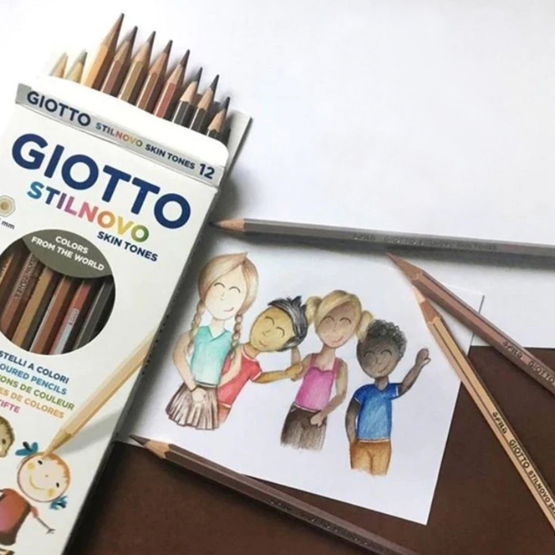 Lápis Cor Giotto Stilnovo Skin Tones 3.3mm 12 Cores