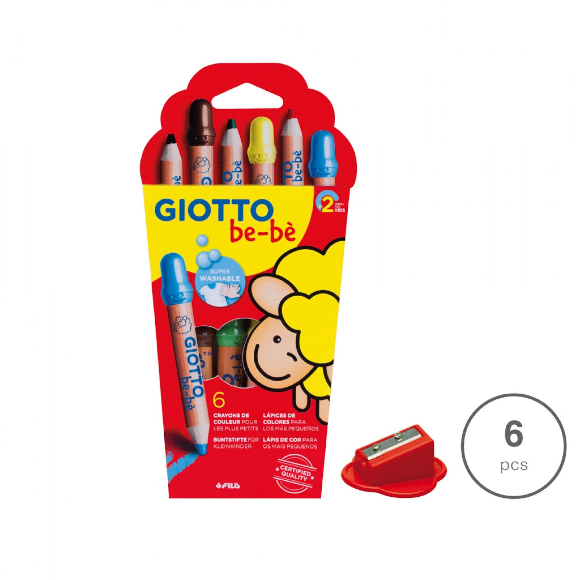 Giotto Be-Bé Lápis Cor 6 Cores