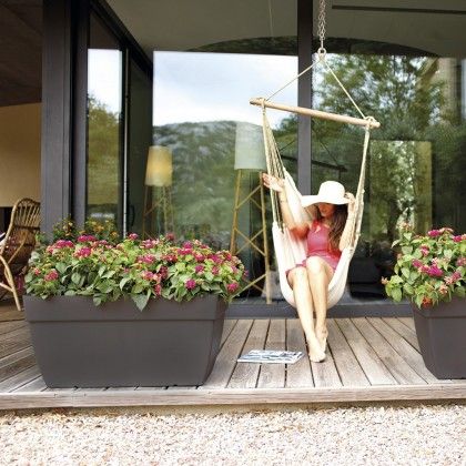 Floreira Capri Xl 80X40X40cm 100L Tortora Mate