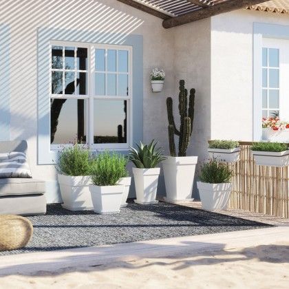 Vaso Capri Alto Quadrado 67.5L 40X40X65cm Branco Vaso Capri Alto Quadrado 67.5L 40X40X65cm Branco