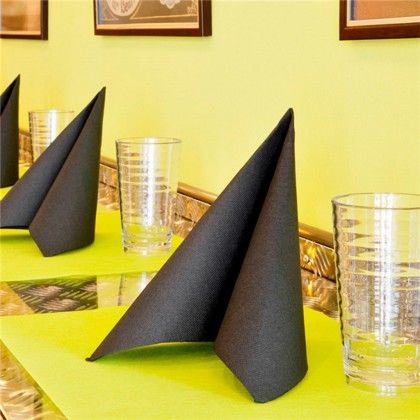 Guardanapos 2 Folhas Preto 39X39CM Pack 50