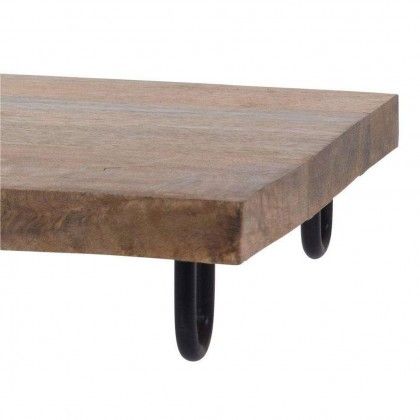 Bandeja Servir Madeira Retangular Com Ps 49X25X6CM