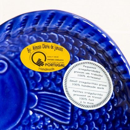 Colher Peixe Cerâmica Azul Escuro 20cm Colher Peixe Cerâmica Azul Escuro 20cm