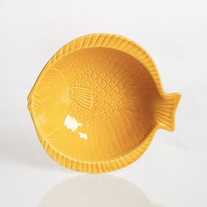 Taa Peixe Cermica Amarelo 16.5cm
