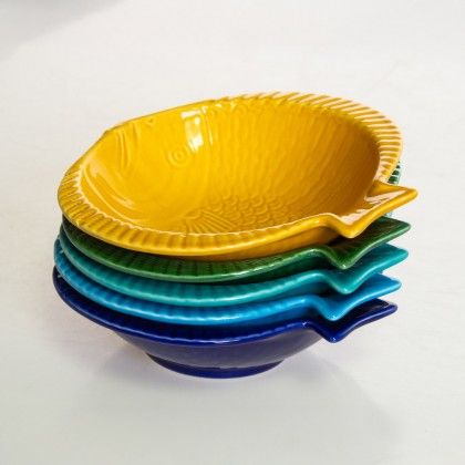 Taa Peixe Cermica Amarelo 16.5cm