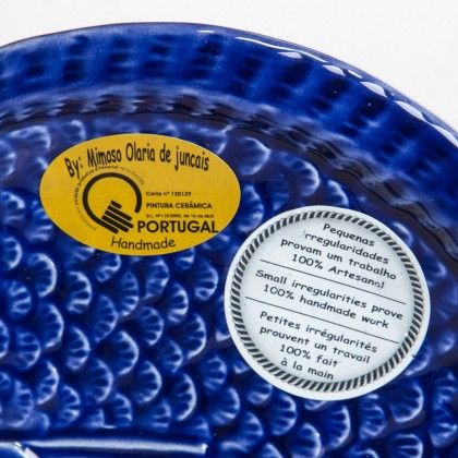 Prato Raso Peixe Cermica Azul Escuro 15.5cm