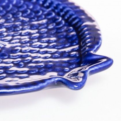 Prato Raso Peixe Cermica Azul Escuro 15.5cm