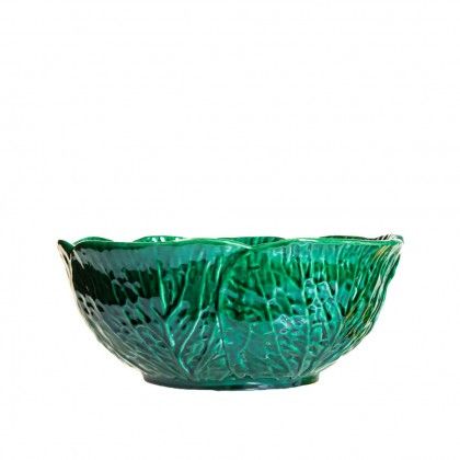 Saladeira Couve Cermica Verde 23cm