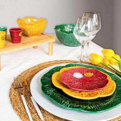 Saladeira Couve Cermica Verde 23cm