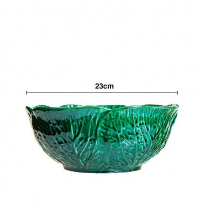 Saladeira Couve Cermica Verde 23cm