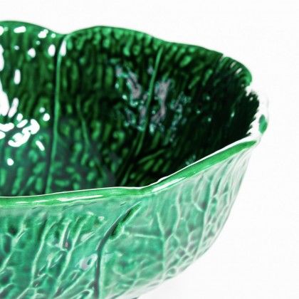 Saladeira Couve Cermica Verde 23cm