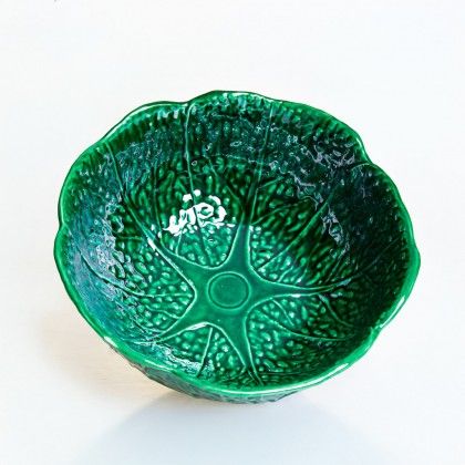 Saladeira Couve Cermica Verde 23cm