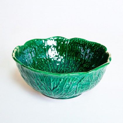 Saladeira Couve Cermica Verde 23cm