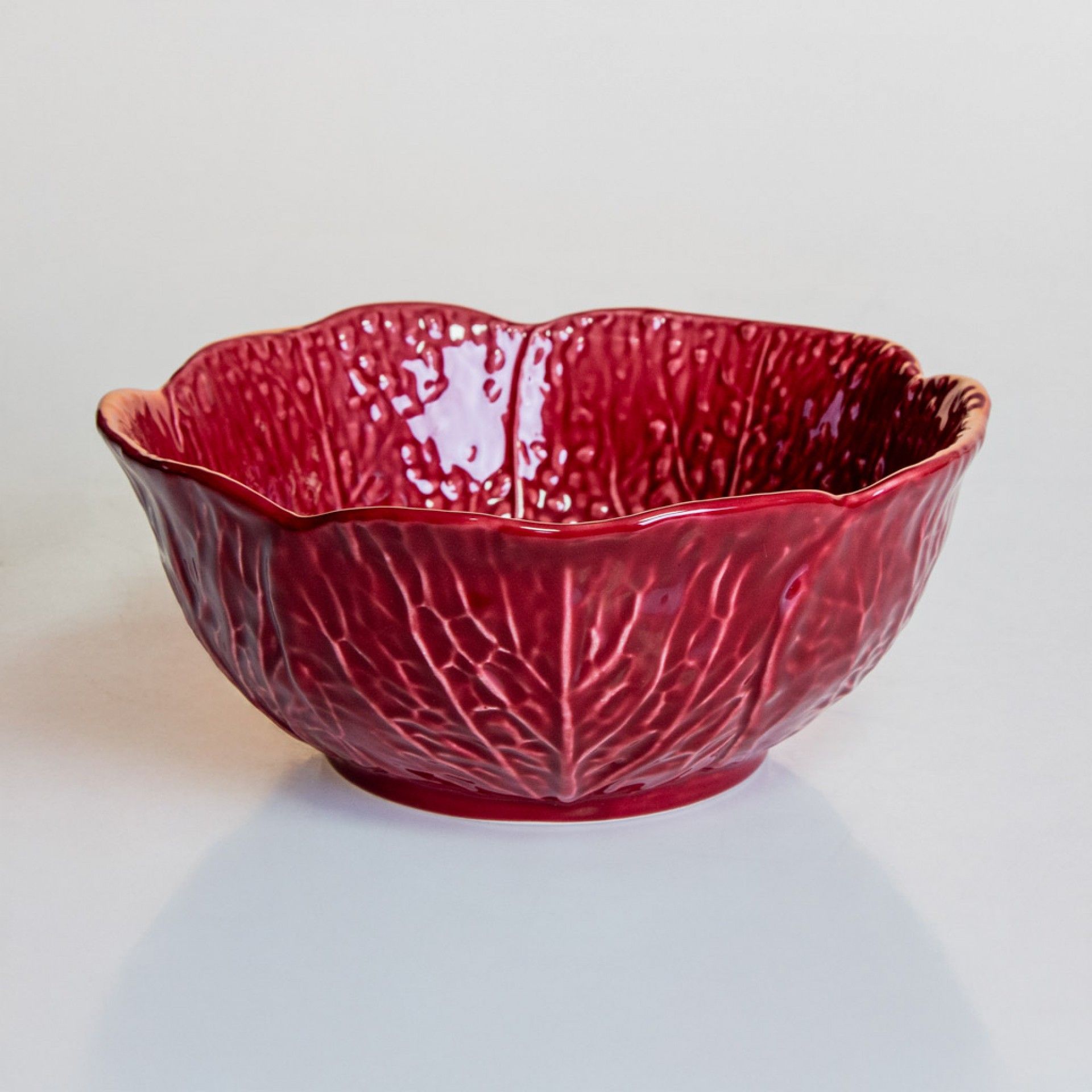 Saladeira Couve Cerâmica Magenta 23cm