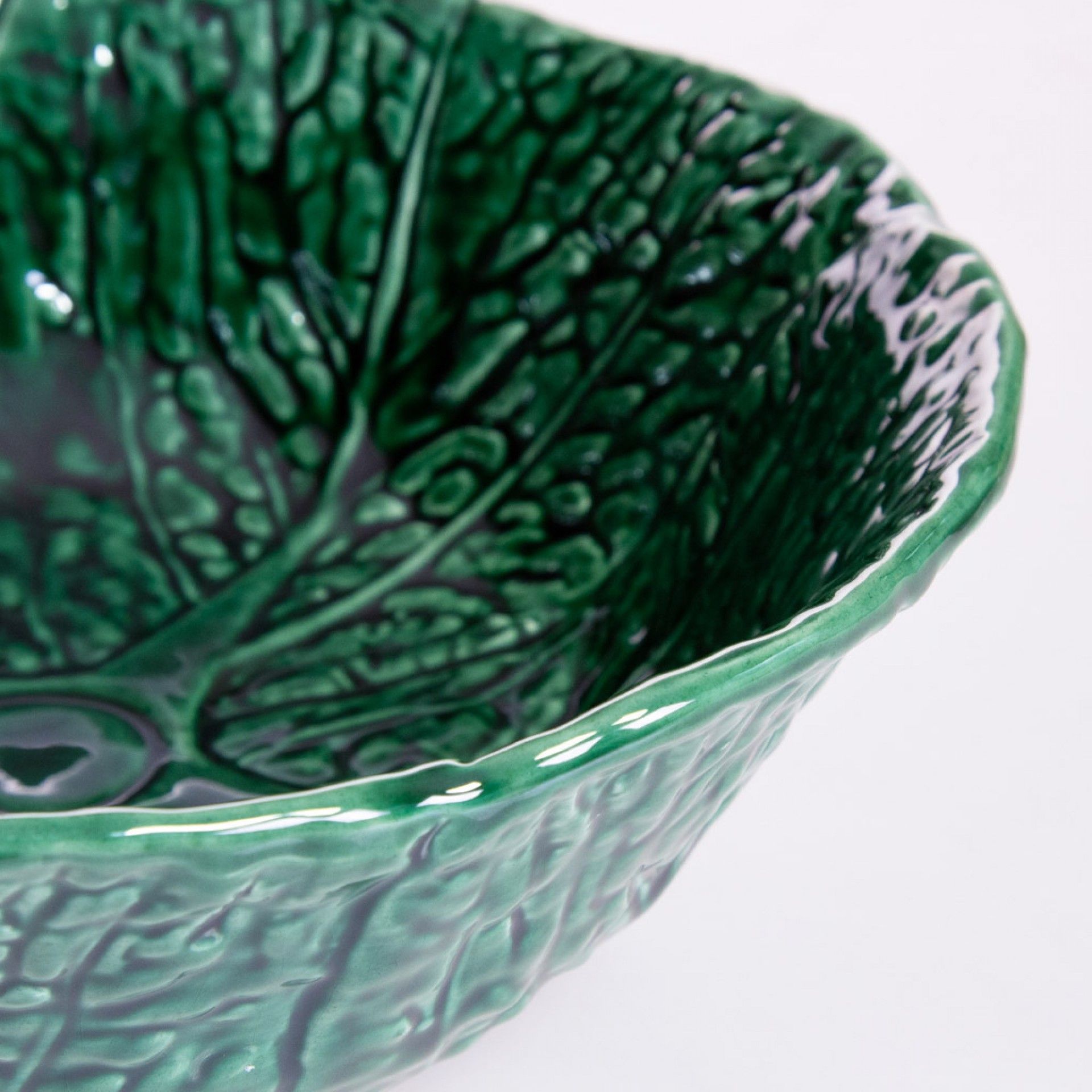 Taça Couve Cerâmica Verde 19X7cm