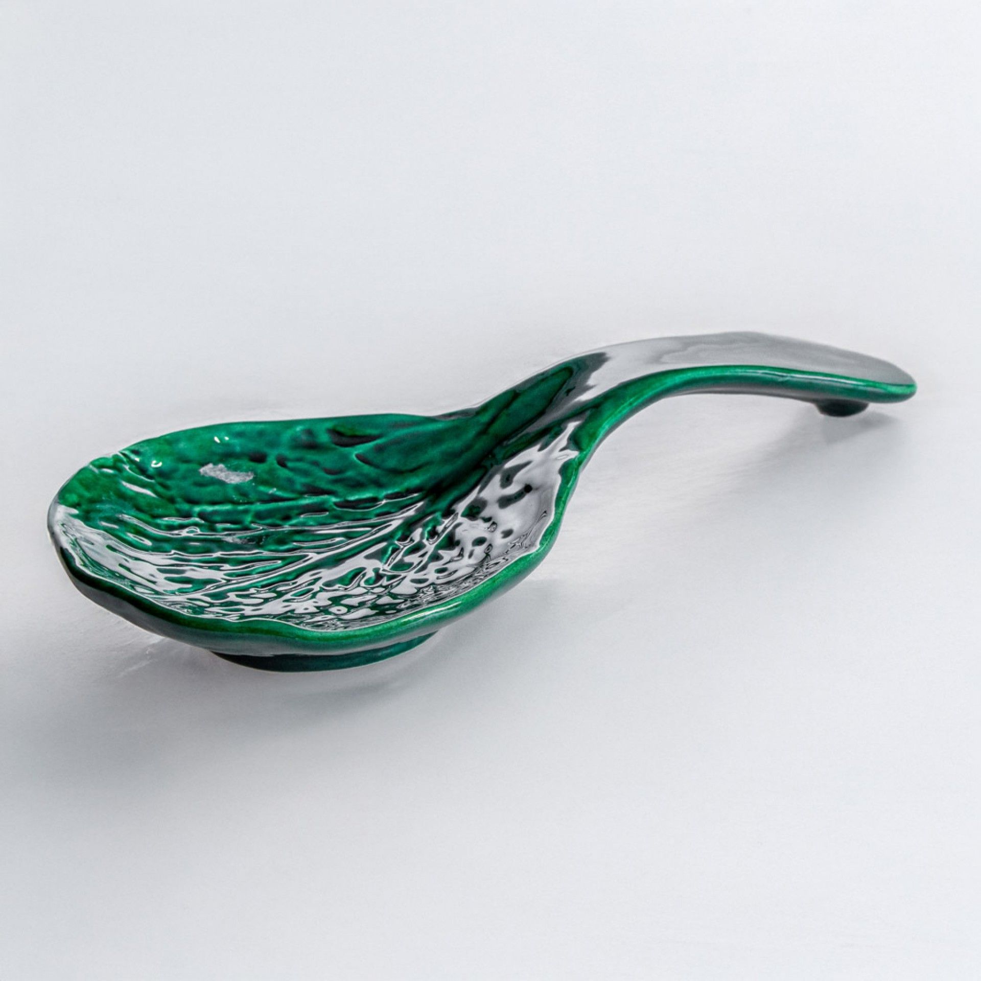 Colher Couve Cerâmica Verde 23X11cm
