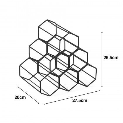 Garrafeira Metal Preto 27.5X20X26.5cm Garrafeira Metal Preto 27.5X20X26.5cm
