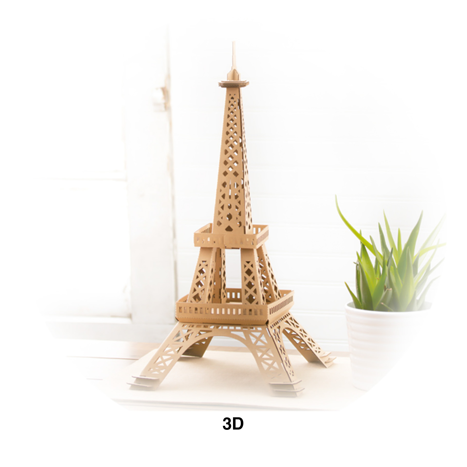 Puzzle 3D Cartão Torre Eiffel