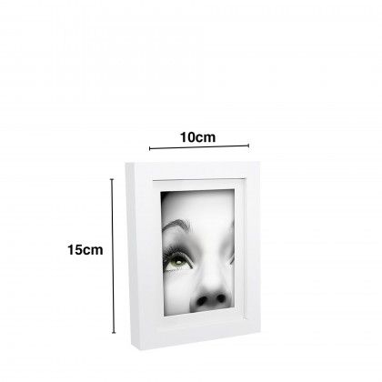 Porta Foto Madeira Retangular Branco 10X15cm