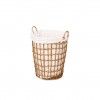 Cesto Plástico Efeito Vime com Forro Asas Redondo Natural 43X46X59cm Cesto Plástico Efeito Vime com Forro Asas Redondo Natural 43X46X59cm