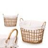 Cesto Plstico Efeito Vime com Forro Asas Oval Natural 35X49X58cm