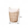 Cesto Plástico Efeito Vime com Forro Asas Redondo Natural 43X46X59cm Cesto Plástico Efeito Vime com Forro Asas Redondo Natural 43X46X59cm