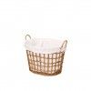 Cesto Plstico Efeito Vime com Forro Asas Oval Natural 35X49X58cm