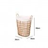 Cesto Pl�stico Efeito Vime com Forro Asas Oval Natural 35X49X58cm