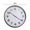 Relgio Parede Timemark Redondo Branco Borda Castanha 50cm