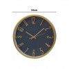 Relgio Parede Timemark Redondo Azul Borda Dourada 34cm