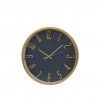 Relgio Parede Timemark Redondo Azul Borda Dourada 34cm