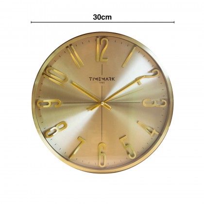 Relgio Parede Timemark Redondo Dourado 30cm