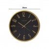 Relgio Parede Timemark Redondo Preto Borda Dourada 34cm